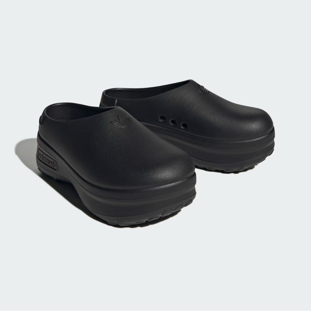 Like New ADIFOM STAN SMITH MULE SHOES Black